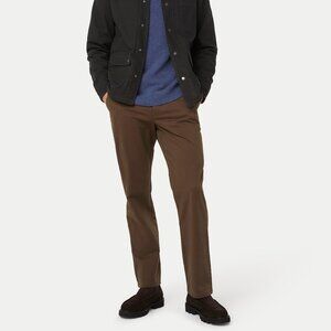 Frank And Oak The Joey Straight Chino Pant in Chocolate Brown Size 38X3438X34
